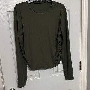 Chic Olive Long Sleeve Women's Top
